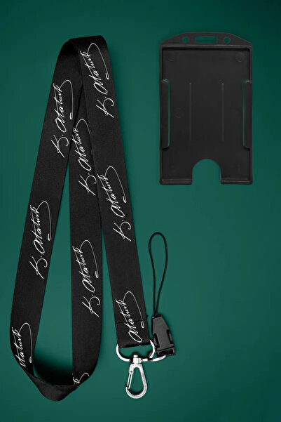 Apptakı Mustafa Kemal Atatürk İmza Boyun İpi Boyun Askı İpi Boyun Askısı ve K...