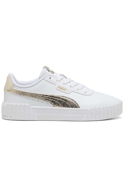 Puma Carina 3.0 metallic whisper women's white sneaker shoe 40451102