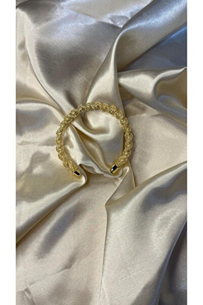 BUSİELLE JEWELRY Gold Wicker Weave Twisted Bracelet