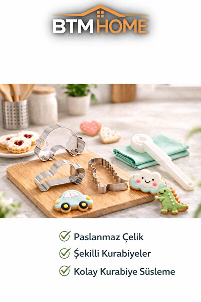 btm home Cake Mold and Cookie Mold Set, Multi-Purpose Pastry Cookie Dough Sha...