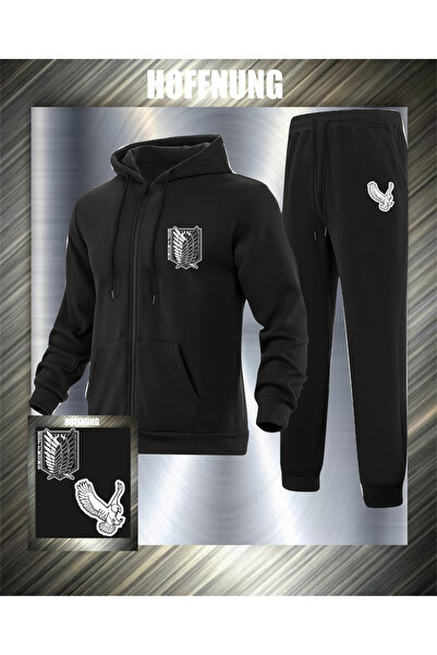 HOFFNUNG طقم بدلة رياضية بأرجل مطاطية كبيرة الحجم من Full SWEATSHIRT ON ATTACK