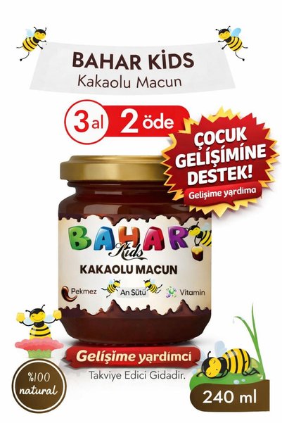 Bahar Kids kilo-aldırıcı iştah açıcı Yüksek Etkili İştah açıcı Pekmez Propolis Ari Sütü Bal (240gr)