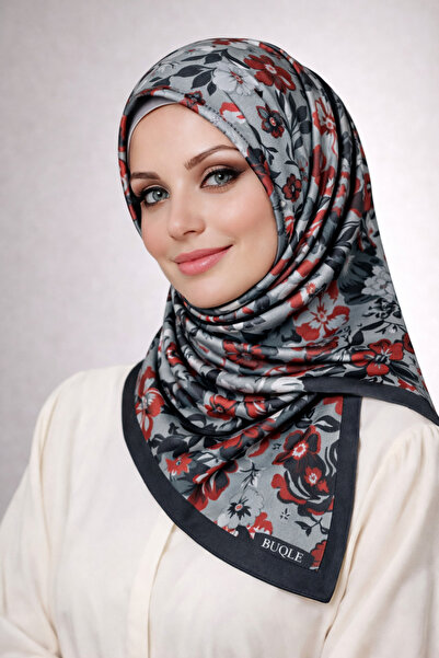 mim eşarp Eșarfă din satin cu model floral Buqle Jan Jan - 100x100 cm