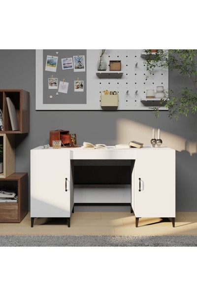 Concept Birou, alb, 140x50x75 cm, lemn compozit