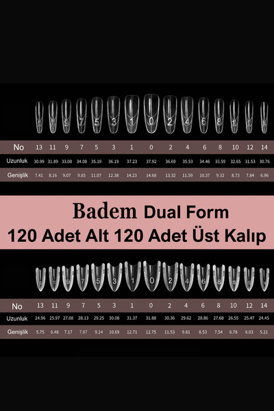 Easy Beauty Dual Form Badem Sandviç Tırnak Protez Tırnak Kalıp Üst From