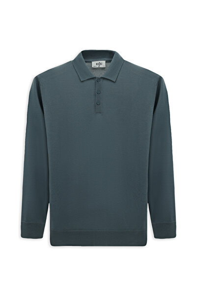 Kiğılı Polo Neck Buttoned Regular Fit Warm Wool Knit Sweater