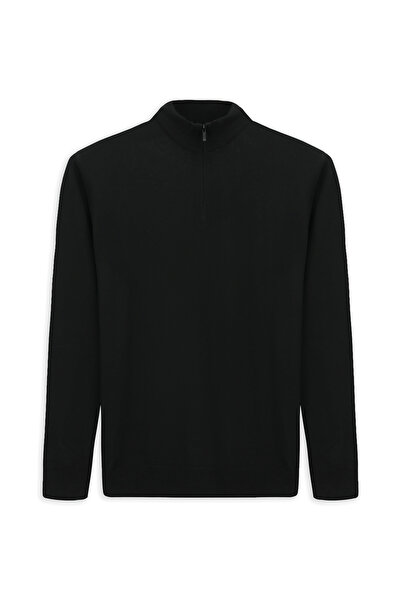 Kiğılı سترة تريكو بياقة باتو وسحاب بقصة عادية