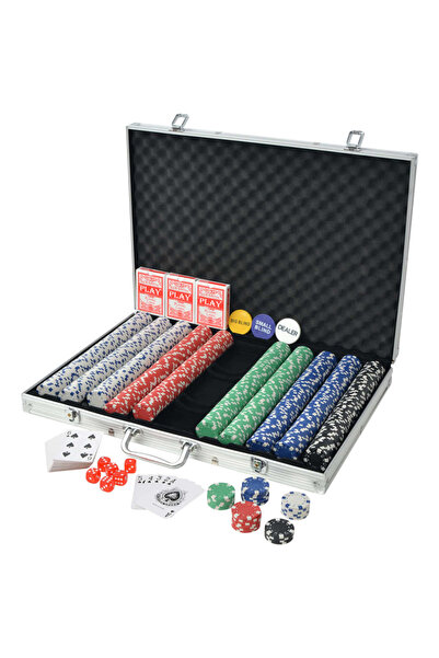 Concept Set de poker cu 1000 de jetoane din aluminiu