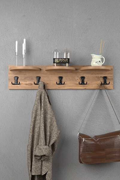 GOLDFALEZ Askılık Duvar Elbise Askılığı Portmanto Atlantik Çam 80 Cm