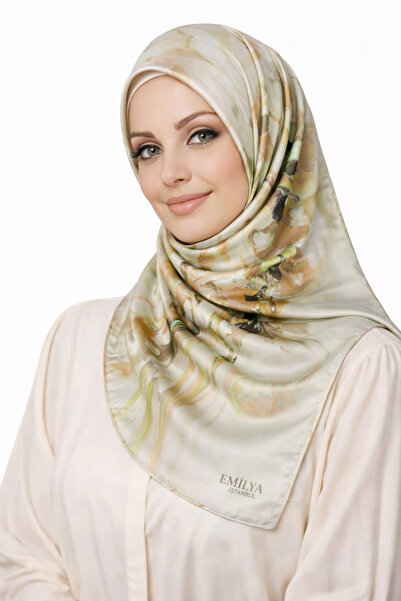 mim eşarp Eșarfă Emilya Rayon cu Motive Florale 90x90 cm