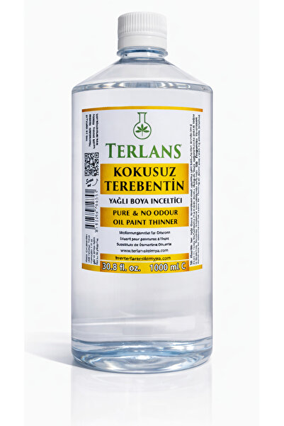 Terlans Kokusuz Terebentin 1000 ml Odorless Oil Paint Thinner Tamamen Kokusuz