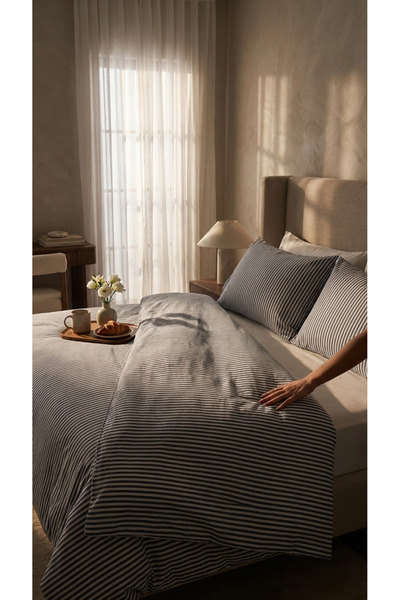 NATURAL LİFE CONCEPT طقم غطاء لحاف فاخر قابل للتنفس مناسب للاستخدام في 4 مواس...