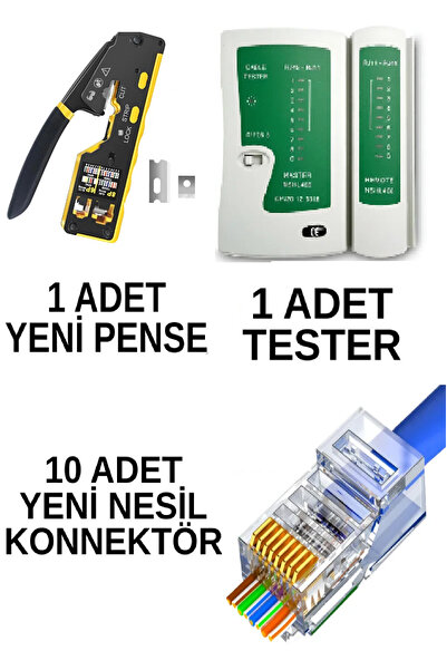 SpeedUF مجموعة: كماشة EZ RJ45 Cat6 + جهاز اختبار RJ45 RJ11 + 10 قطع من مقبس C...