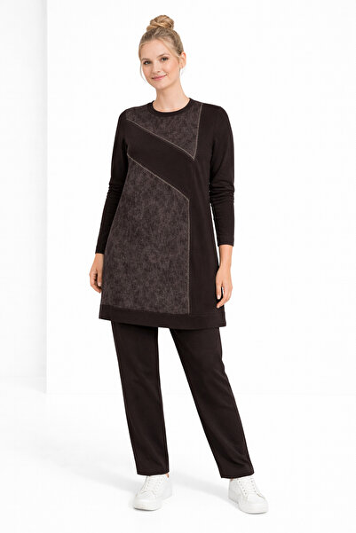 Mutlu City Women's mid-age combed cotton tunic and pants set 30594