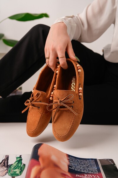 MUGGO Pantofi de damă casual cu șireturi L loafers cu detalii de mărgele în m...