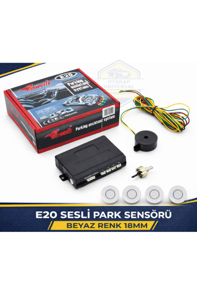 Inwells 18mm E20 Sesli Park Sensörü 4 Lü Gri Geri Vites Park Destek Sistemi A...