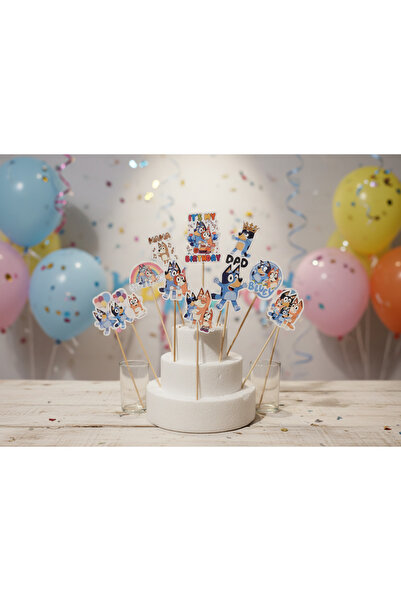 Handmade SET CAKE TOPPER Tematica BLUEY