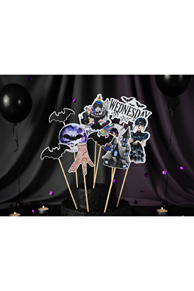 Handmade SET CAKE TOPPER tematica WEDNESDAY