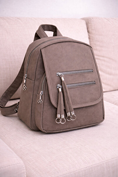 MILANOFOX حقيبة نسائية صغيرة متعددة الأقسام من القماش حقيبة ظهر – بغطاء بتفاص...