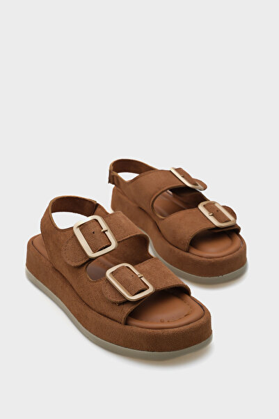 Capone Outfitters Damensandalen mit Keilabsatz und doppelter Riemenschnalle