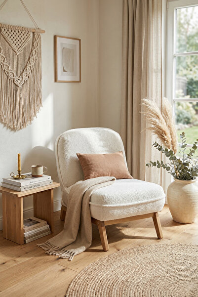 Zem Ligredo Sırt Mekanizmalı Fonksiyonel Bohem Berjer, Kırık Beyaz