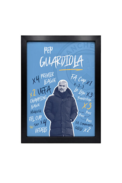 KAYNOCK Pep Guardiola, Manchester City, Futbol Poster Tablo Dijital Tasarım T...