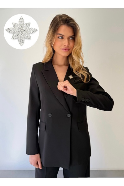 ossons Special Edition Ceket Palazzo Pantolon Takım Elbise - Broş Hediyeli