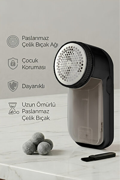 valletta Treventus Pilli Tiftik Temizleyici Tüy Toplayıcı Siyah