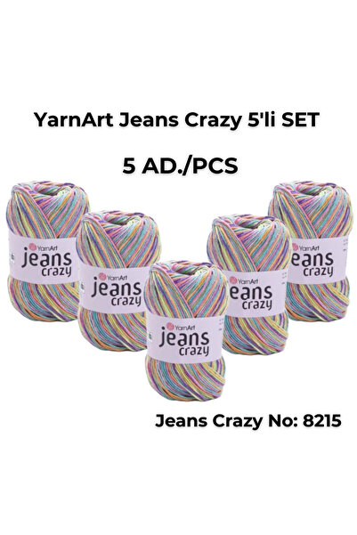 Yarnart Yarn Art Jeans Crazy Örgü Ipi 8215 Punch Ipi 5'li Paket
