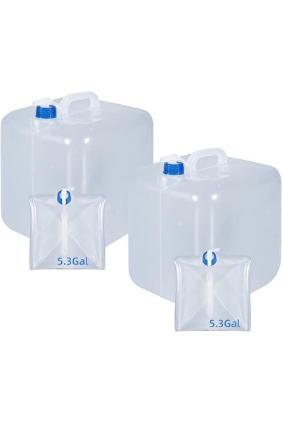 Arabest عبوة من قطعتين من حاويات المياه القابلة للطي مع صنبور، مكعب تخزين قاب...