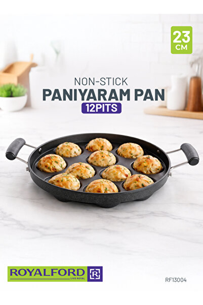 ROYALFORD Traditional Nonstick Panniyarakal RF13004 Paniyaram Appam Pan 23cm ...