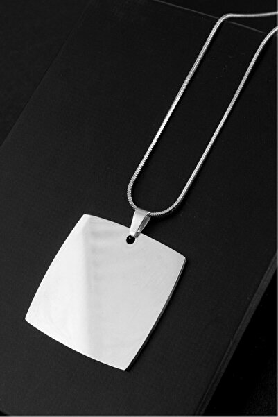 No Future Steel Plate Necklace Ft2263Gm