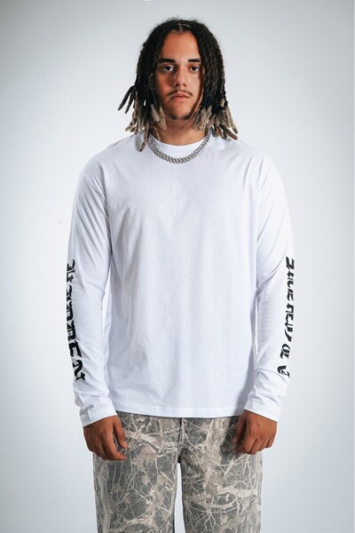 UKHWD SUPPLY Hidden Oversize Uzun Kollu Erkek Tişört UK1309BY