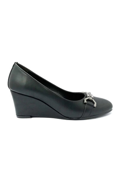 PUNTO 312213   Black Wedge Sole Women's Shoes