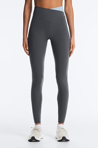Oysho Comfortlux V-waist contrast ankle-length leggings
