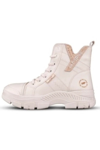 M.P. Mp 242-1884, Tan Women's Zippered Lace-Up Sports Boots