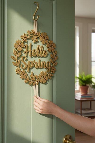 Mescolare Modern Bahar Çelengi Dekoratif Duvar Dekoru Hello Spring Kapı Süsü-...