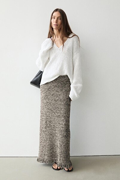 Massimo Dutti Püskül detaylı triko etek