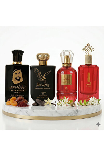 Arabic Set of 4 Arabian Men's Perfumes 100ML - Sheikh Gold + Ghala Concentrat...