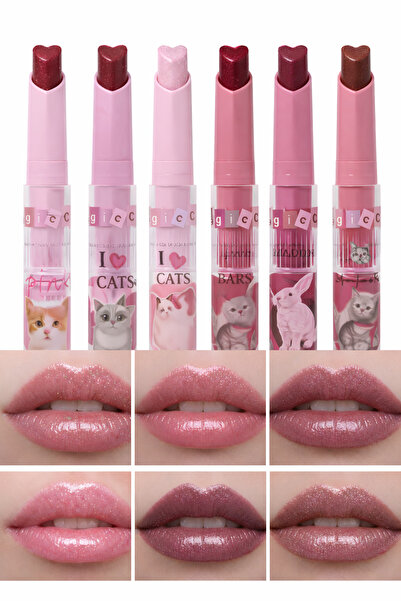 magic casa مجموعة أحمر الشفاه فلوريت هارت – مجموعة من 6 قطع من السلسلة الجديد...