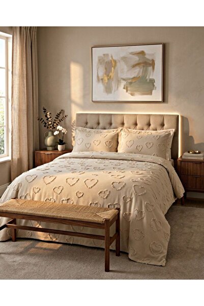 miar home perde tekstil طقم غطاء سرير مزدوج - يتضمن 2 غطاء وسادة 250 × 260