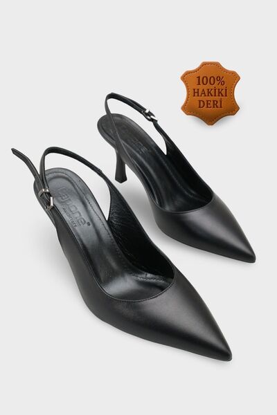 Capone Outfitters حذاء نسائي من Steffi مصنوع من الجلد الطبيعي بمقدمة مدببة وك...