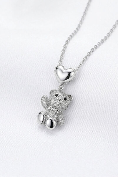 özgül takı ve tasarım قلادة نسائية من الفولاذ المقاوم للصدأ باللون الفضي مع ت...