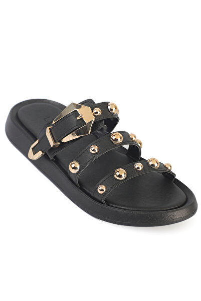 Capone Outfitters Nollie Round Toe Lu Metal-Accented Women Slipper