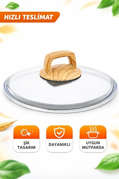 arcaK2 Ahşap kulp ve 26 Cm Cam Kapağı