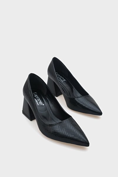 Capone Outfitters Dámské černé boty se středním podpatkem a měkkou polstrovan...