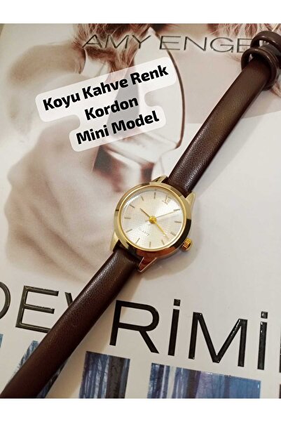 QUARTZ Retro Minimal Vintage Women's Wristwatch Gold Color Case - Dark Brown ...