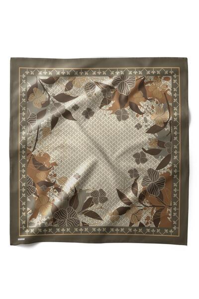 HAWWA وشاح باندانا منقوش بأوراق القش