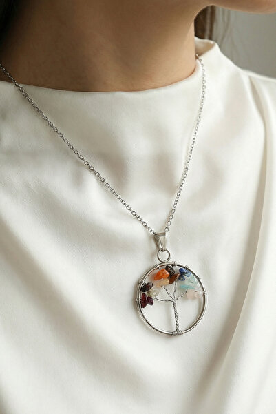 Taş Sandığı Taurus Tree of Life Necklace - Stainless Steel
