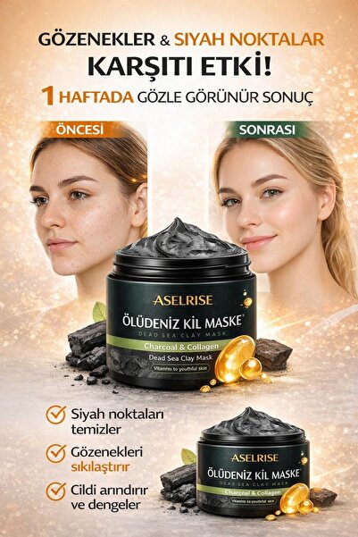 Asellrisee Collagen Ölüdeniz Kil Maskesi Leke,giderici Akne Ve Siyah Nokta Gi...